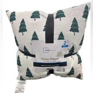 Mainstays Holiday Green Tree 2pk Throw Pillows